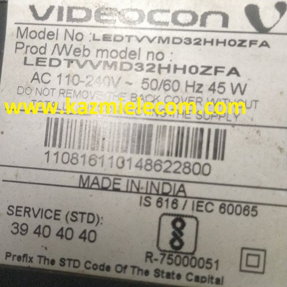 Videocon Ledtvvmd32Hh0Zfa